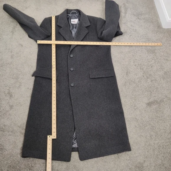 Vintage Boulevard Club Men's Long Wool & Cashmere Coat in Gray Size 42R Office - Picture 5 of 10